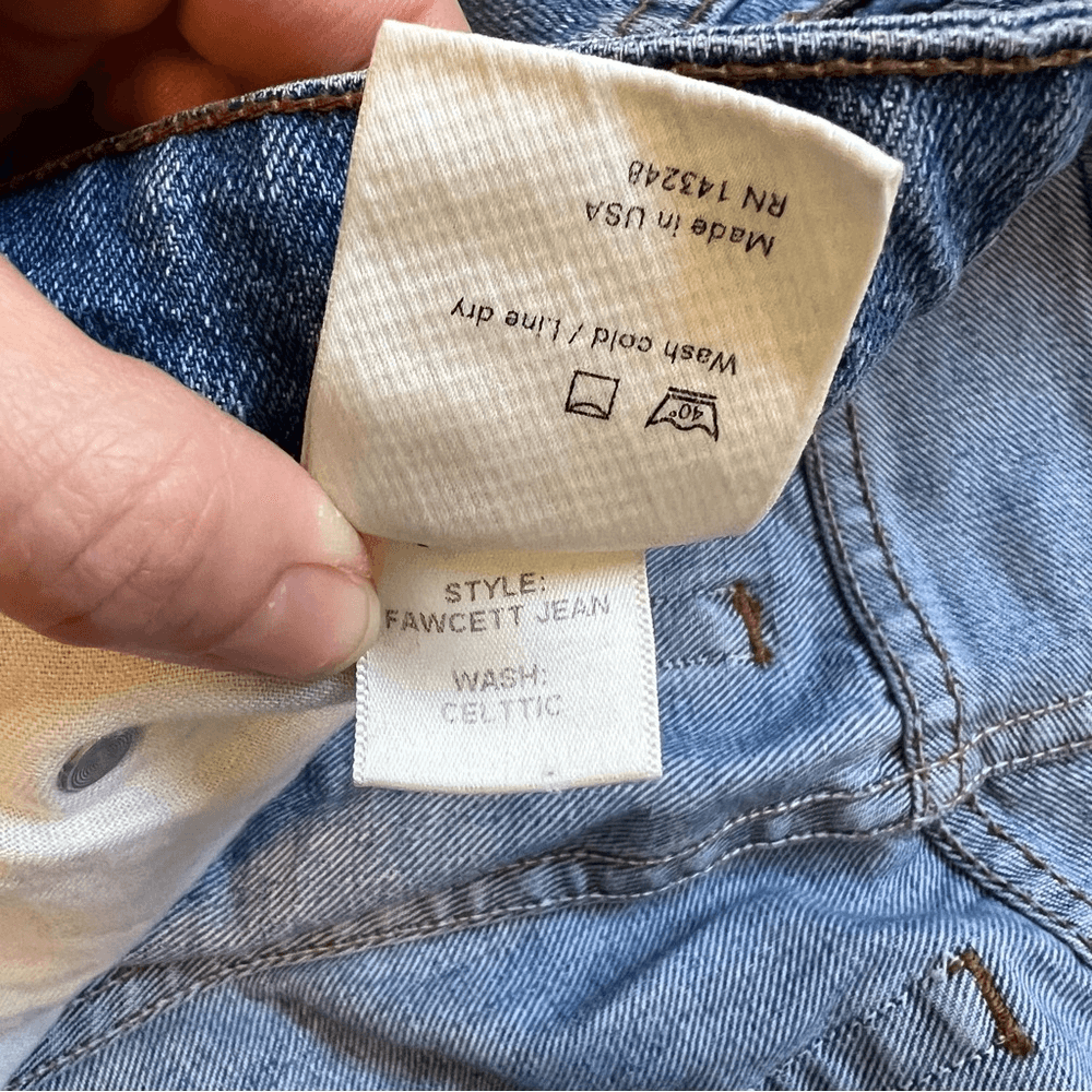 Reformation Fawcett High Waist Wide Leg Cropped Jeans Size 31 Celtic Wash