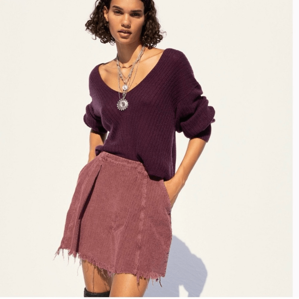 Free People Kendall Corduroy Mini Skirt Size 4