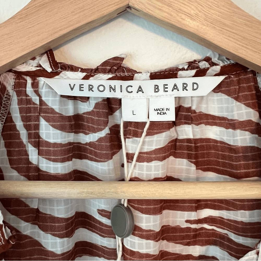 Veronica Beard Danica Cover Up Dress Size Large Animal Print Long Sleeve