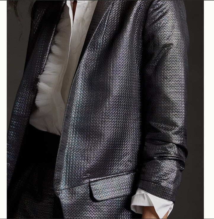 Anthropologie Hutch Textured Metallic Blazer NEW Size Small