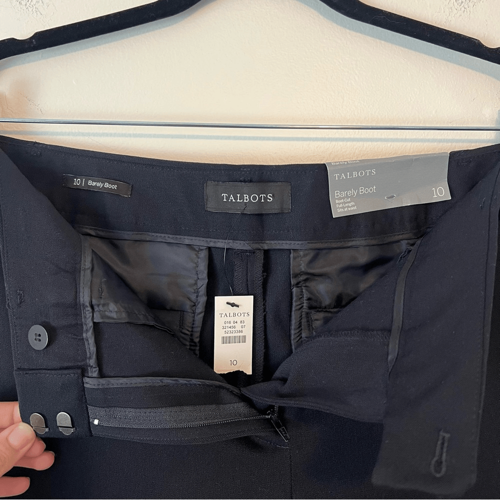 Talbots Navy Blue Barely Boot Trousers Dress Pants NEW Size 10 Classic