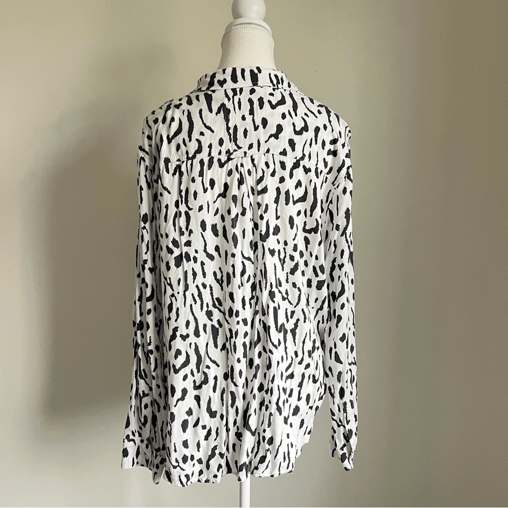 Rails Rocsi Shirt Ivory Cheetah REVOLVE Button Down Size XL Long Sleeve