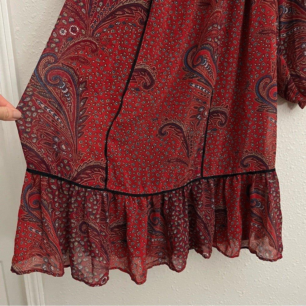 Zara Off The Shoulder Paisley Print Mini Dress Size Small