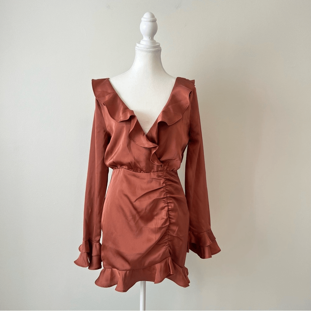 Majorelle Nelly Mini Dress Terracotta Brown NEW Size Small