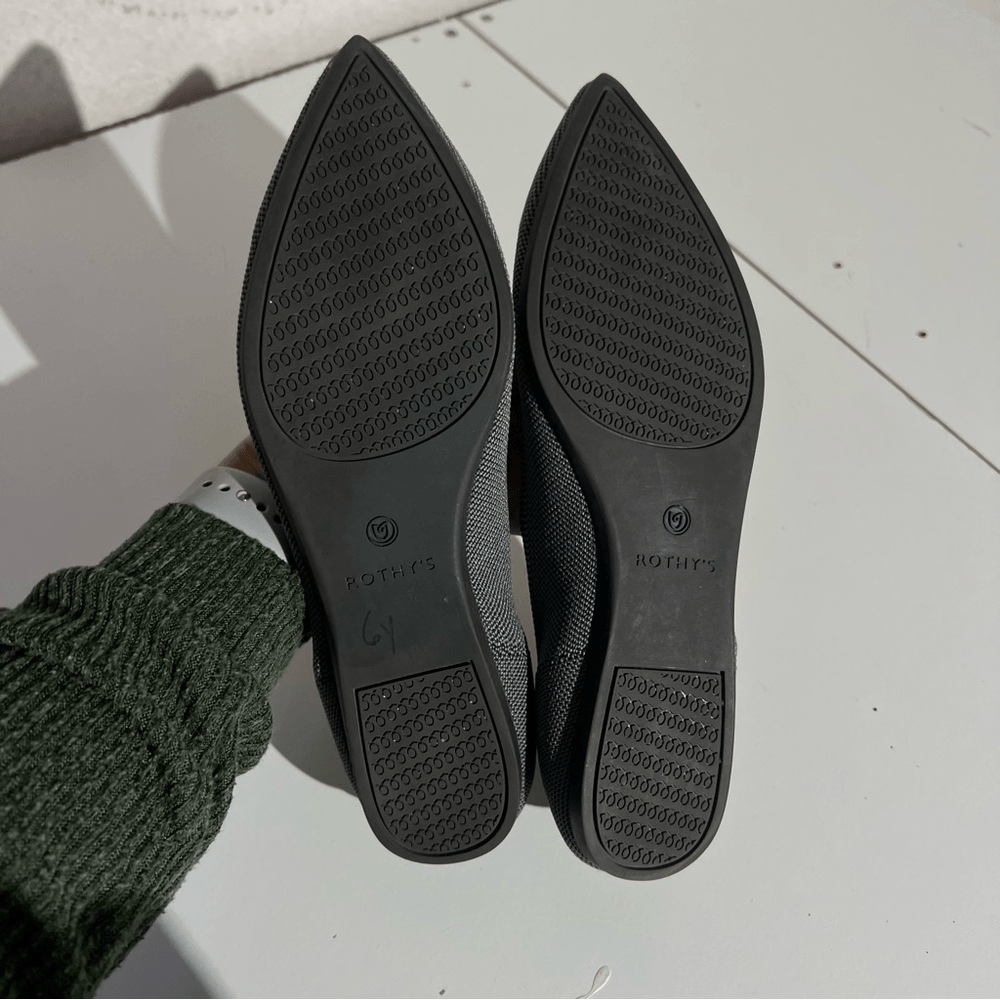 Rothy’s The Point Cloud Grey Birdseye Pointed Toe Flat