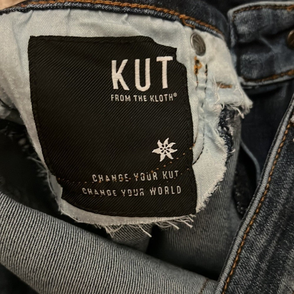Kut From The Kloth Connie Ankle Skinny Jeans Raw Hem Size 0