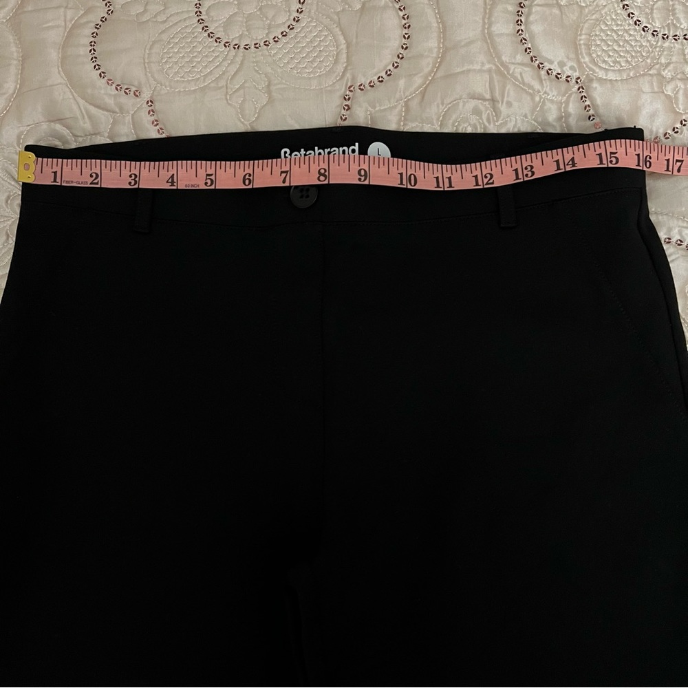 Betabrand Black Straight Leg Classic Dress Pant Yoga Pants Size L Petites