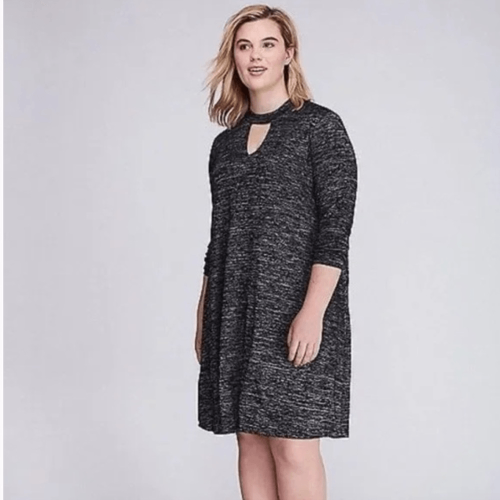 Lane Bryant Keyhole Neckline Long Sleeve Mini Dress NEW Size 18/20
