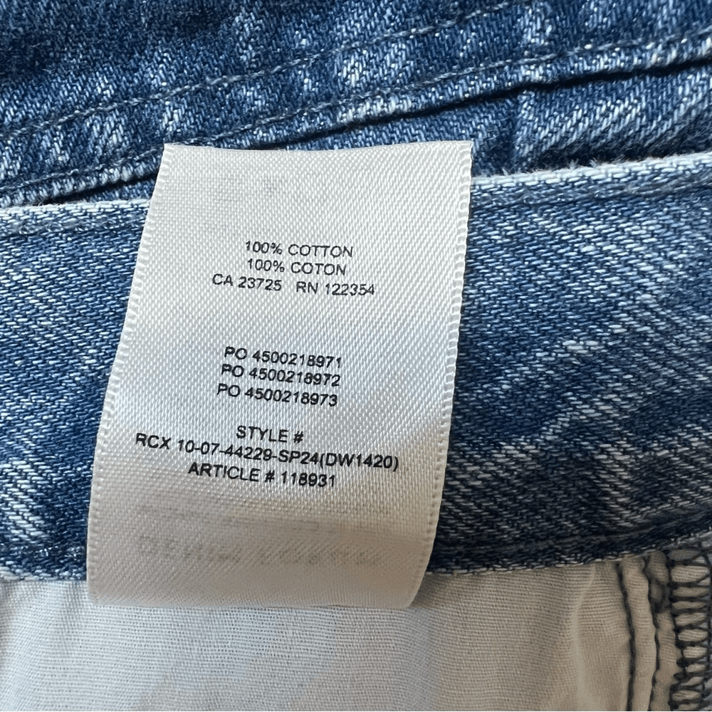 Aritzia Denim Forum The '90s Cargo Mini Denim Skirt Size 23
