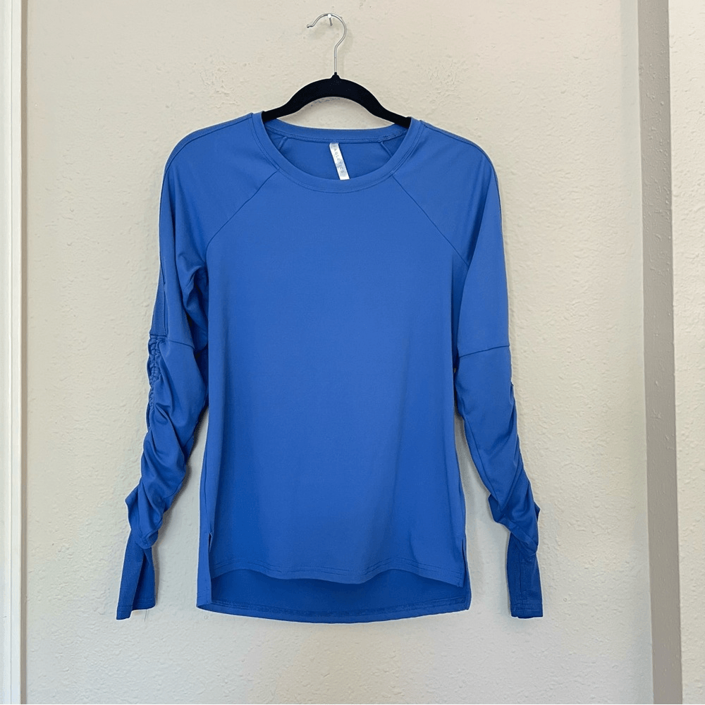 Fabletics Periwinkle Blue Cashel Adjustable Long Sleeve Cinched Top Size XS