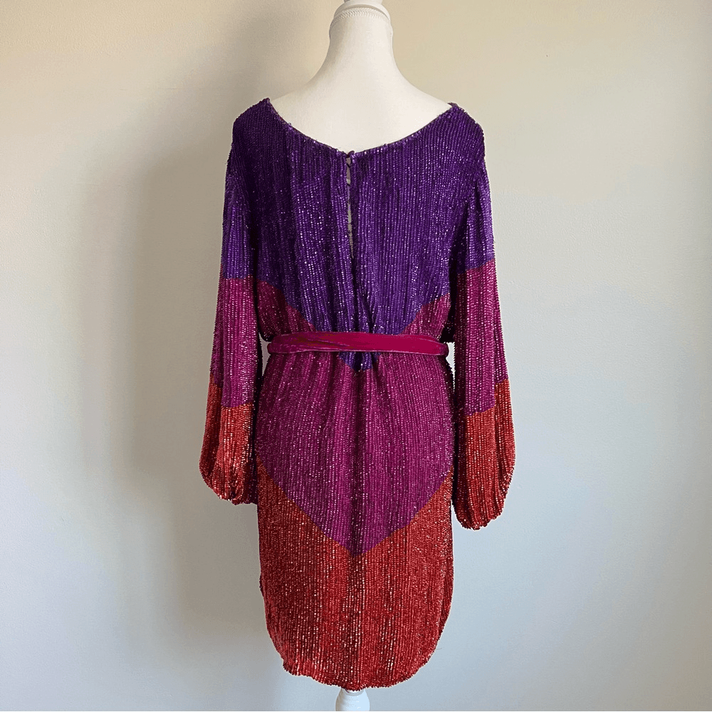 Retrofete Grace Dip Dye Sequin Mini Dress NEW Size Small