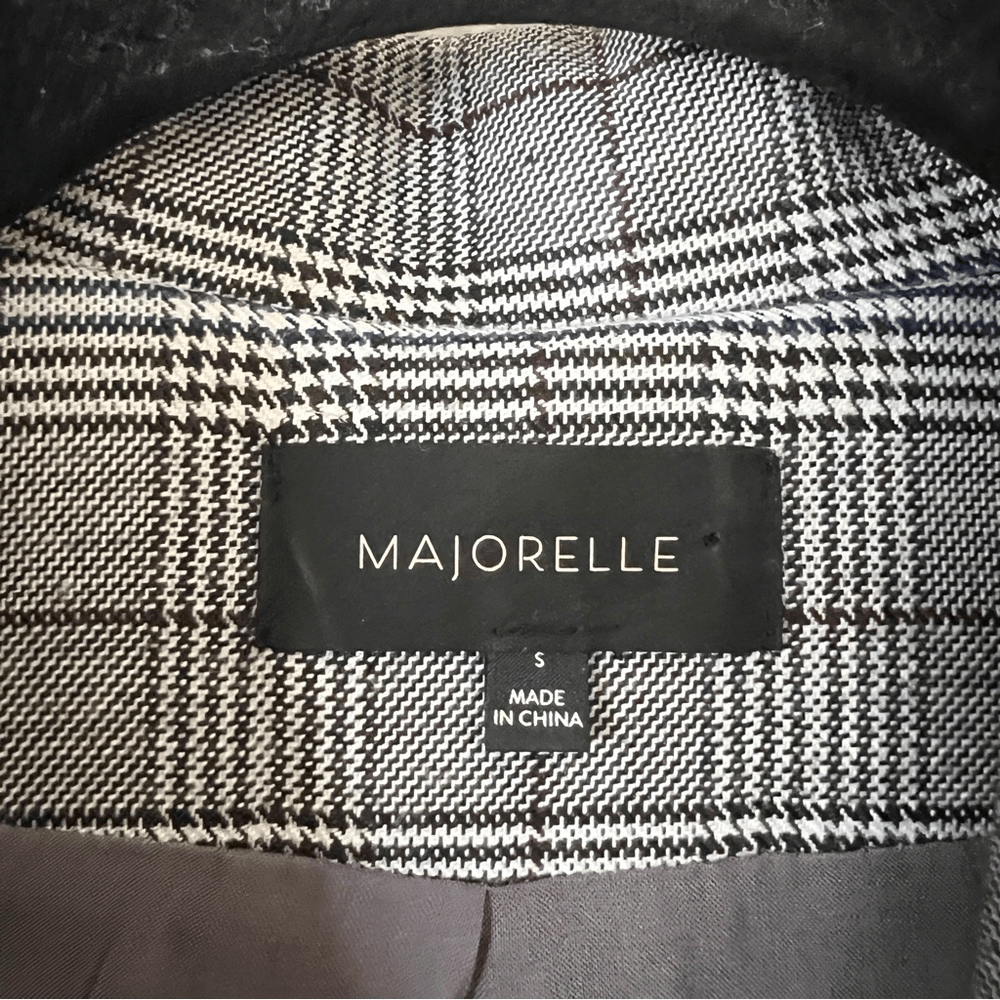 MAJORELLE Rhea Grey Plaid Blazer Size Small