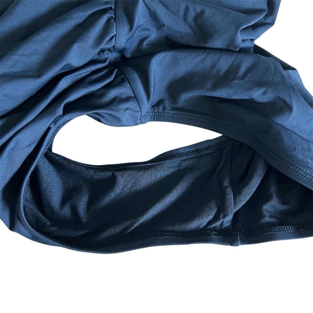 Tommy Bahama One Piece Black Swimsuit Size 10 V Neck Ruched