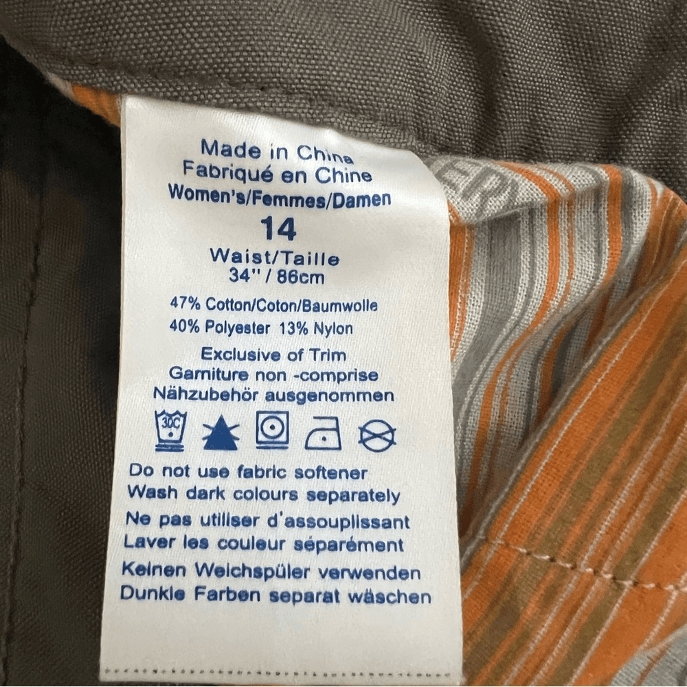 ARCTERYX Womens Cropped Cargo Capri Pants in Green Size 14 Outdoor Hiking