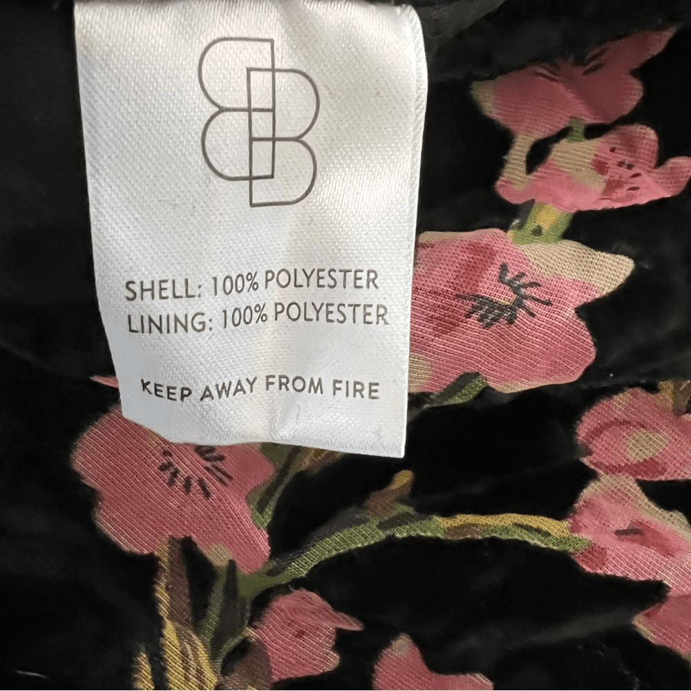 Baltic Born Lennon Velvet Floral Maxi Front Slit Dress in Black NEW Size Medium