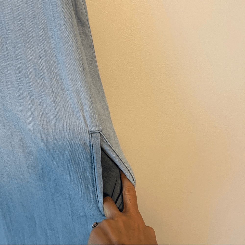 Cloth & Stone Sleeveless Chambray Blue Dress Size XS 100% Lyocell Tencel