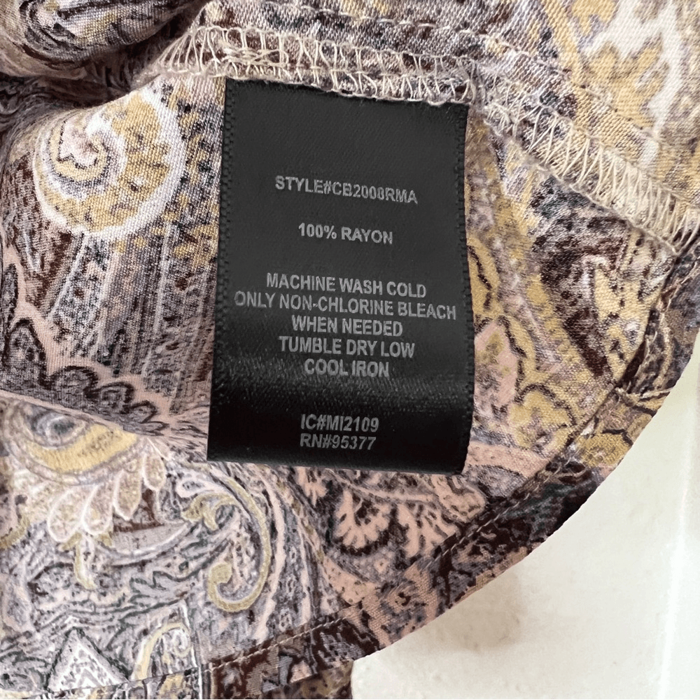 Sanctuary Paisley Babydoll Long Sleeve Blouse Top Size XS Peasant Boho