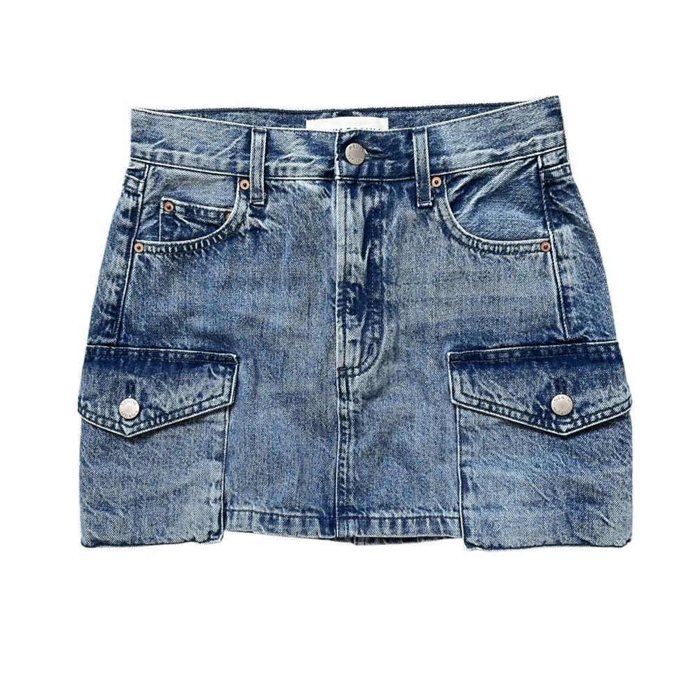 Aritzia Denim Forum The '90s Cargo Mini Denim Skirt Size 23