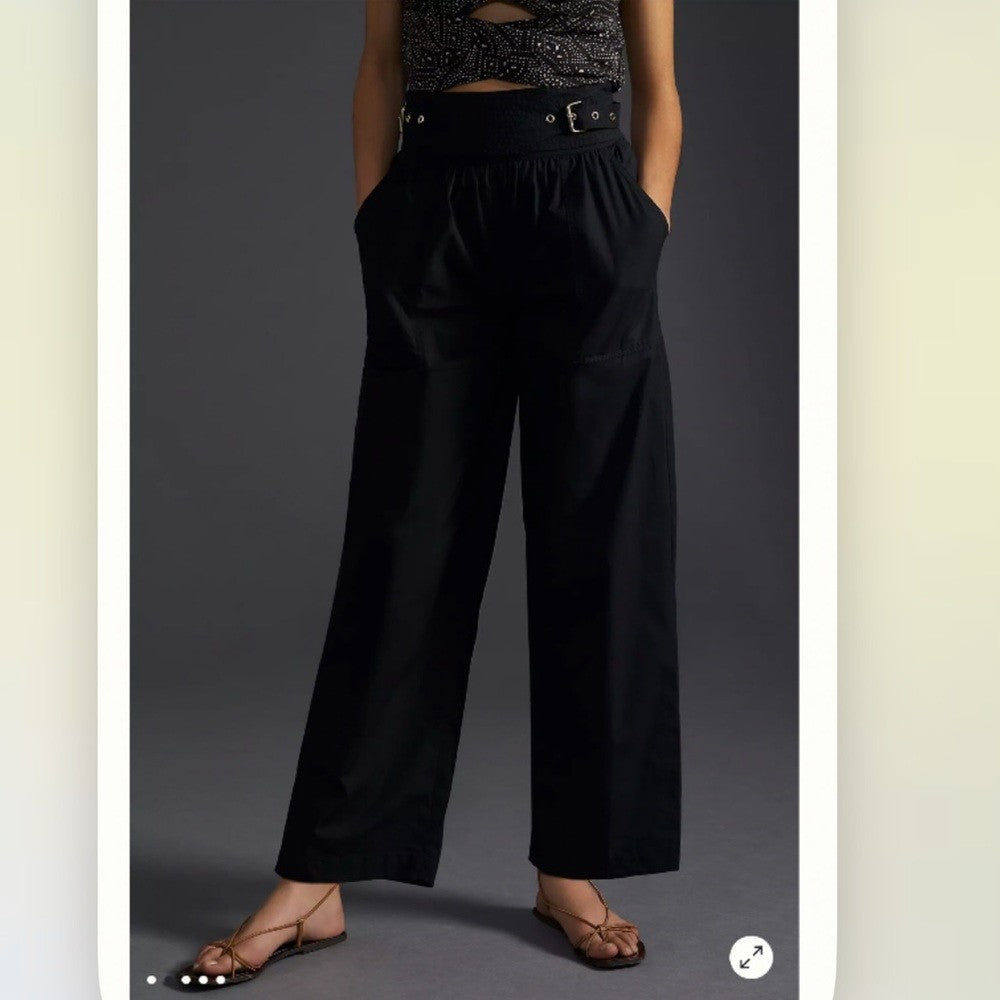Llani x Anthropologie Belted Pants in Black NEW Size XL