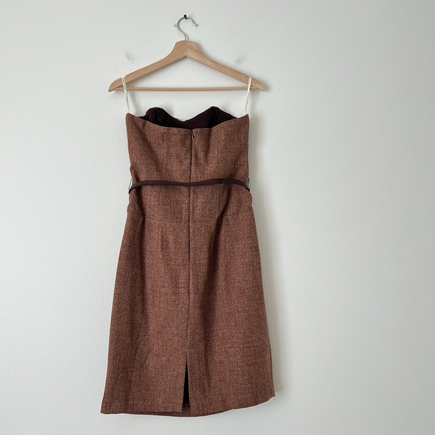 Anthropologie Molly New York Verite Tweed Sheath Mini Dress NEW Sz 8 Rust Brown