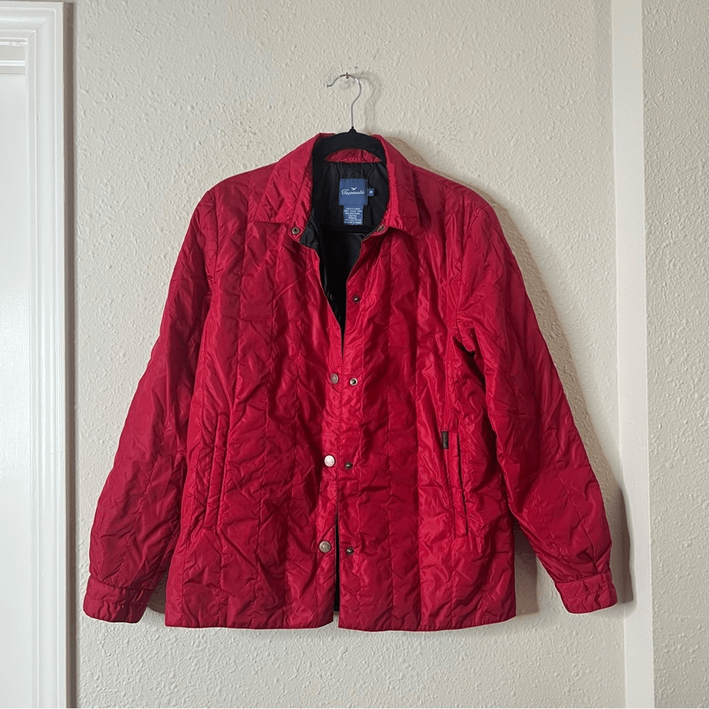 Faconnable Lightweight Quilted Jacket in Red Size Medium