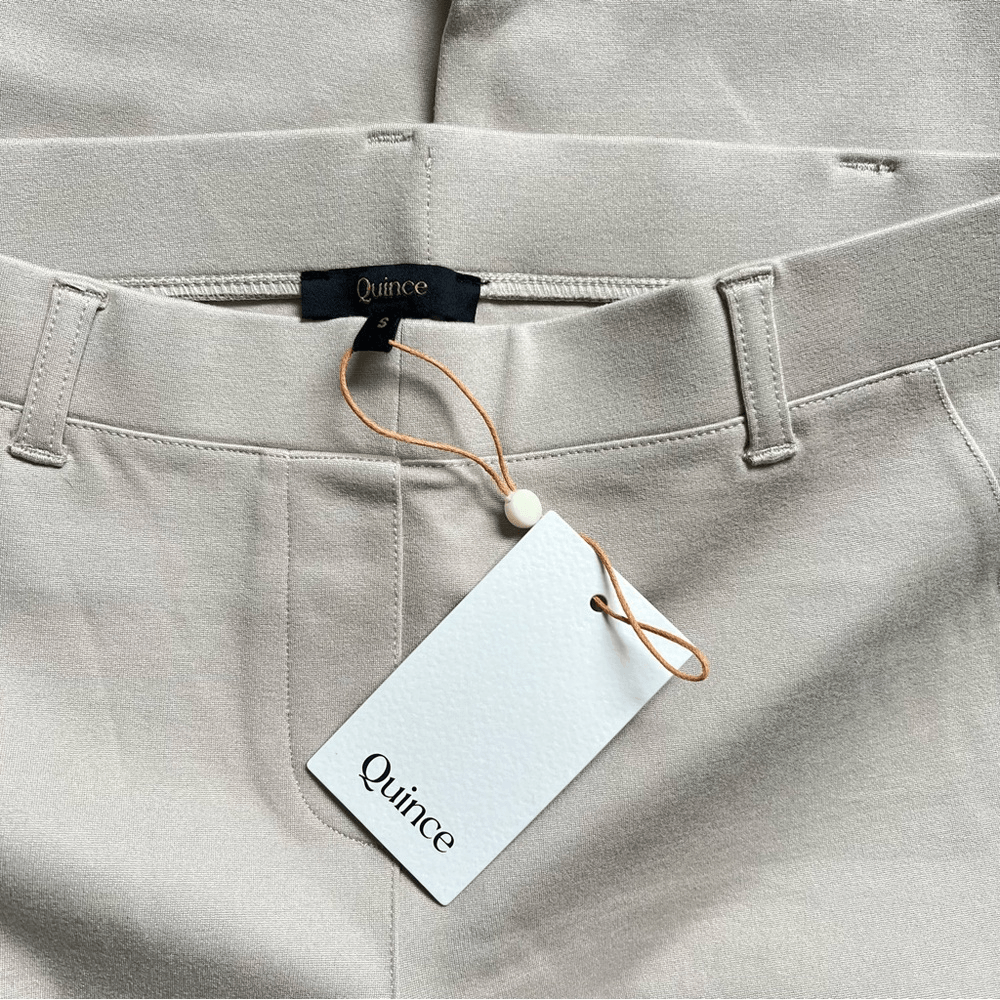 Quince Ultra Stretch Ponte Straight Leg Ankle Pants NEW Size S / 26 Cream