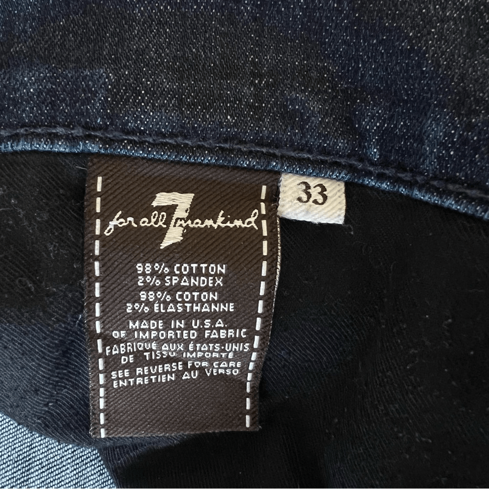 7 For All Mankind The Standard Straight Dark Wash Jeans Size 33