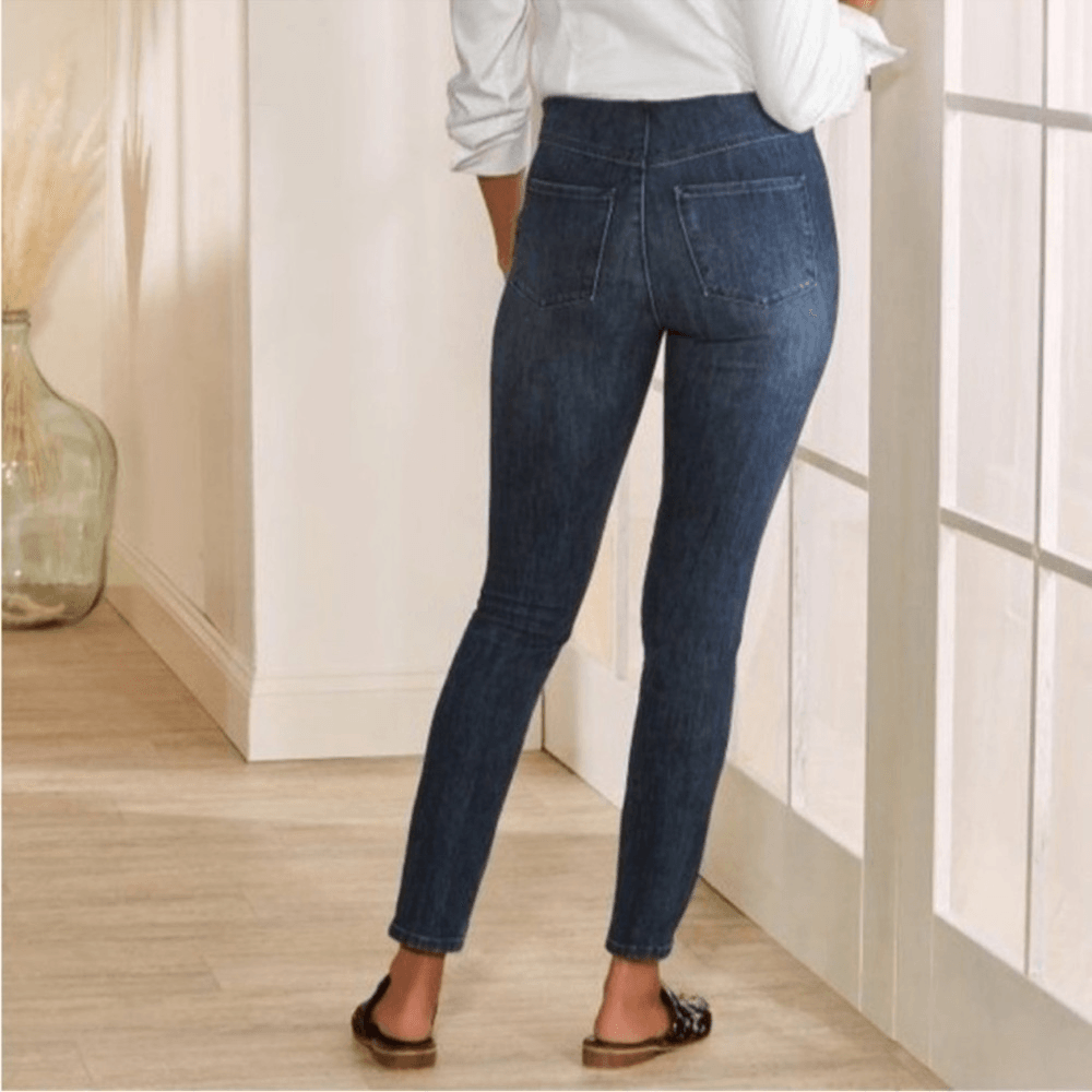 Soft Surroundings Pull On High Rise Skinny Denim Jeans Size XS Petites