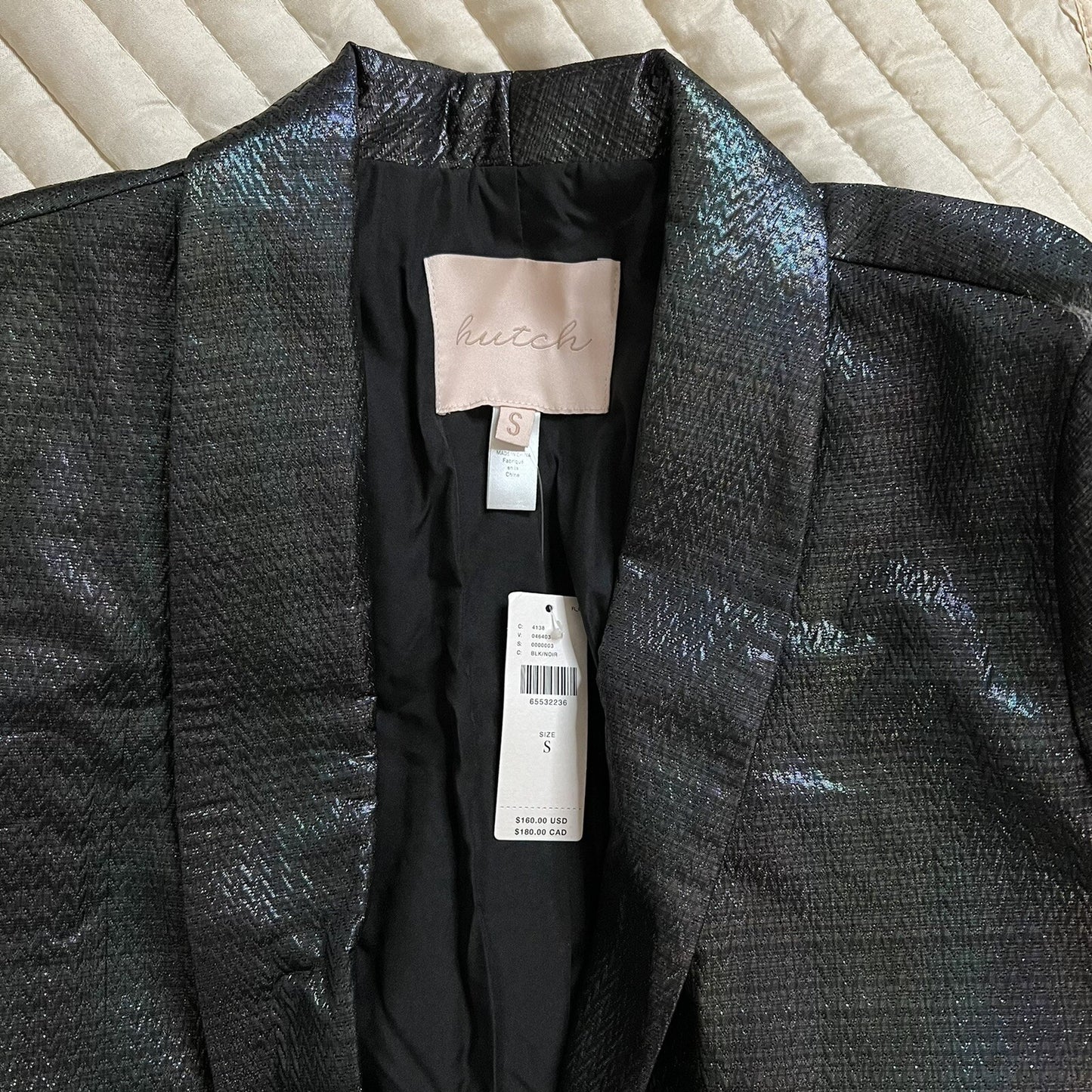 Anthropologie Hutch Textured Metallic Blazer NEW Size Small