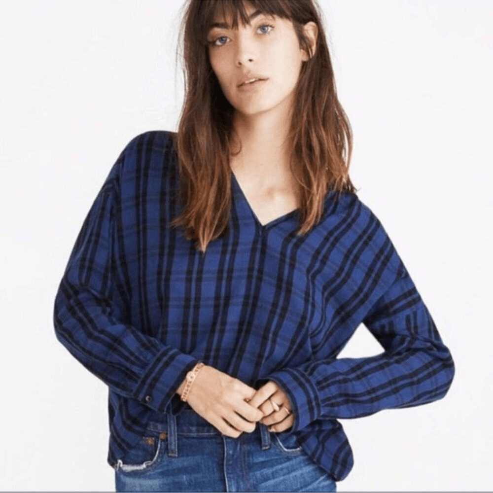 Madewell Highroad Popover Chelton Plaid Shirt Size XL