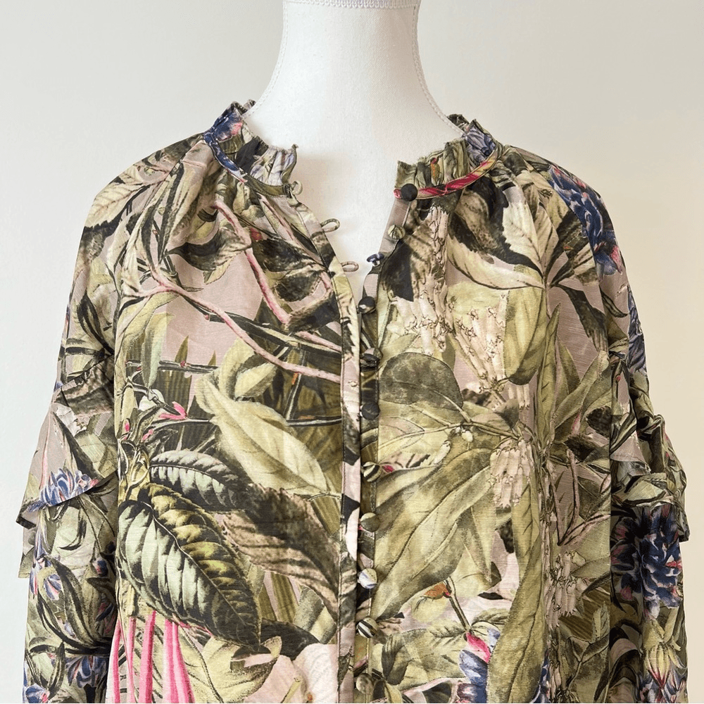 Los Angeles Atelier & Other Stories Voluminous Frilled Blouse Large Linen