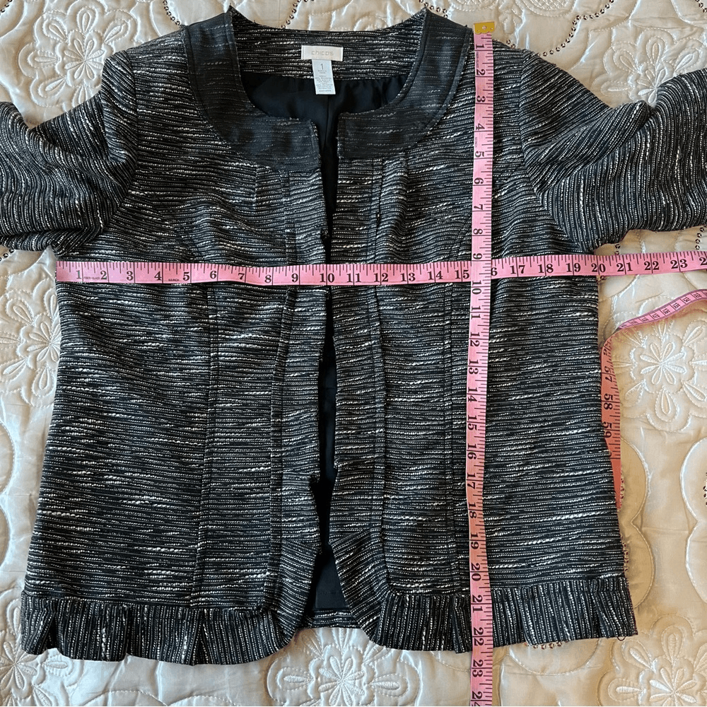 Chico’s Wool Blend Textured Blazer Jacket Size 1 / M(8)