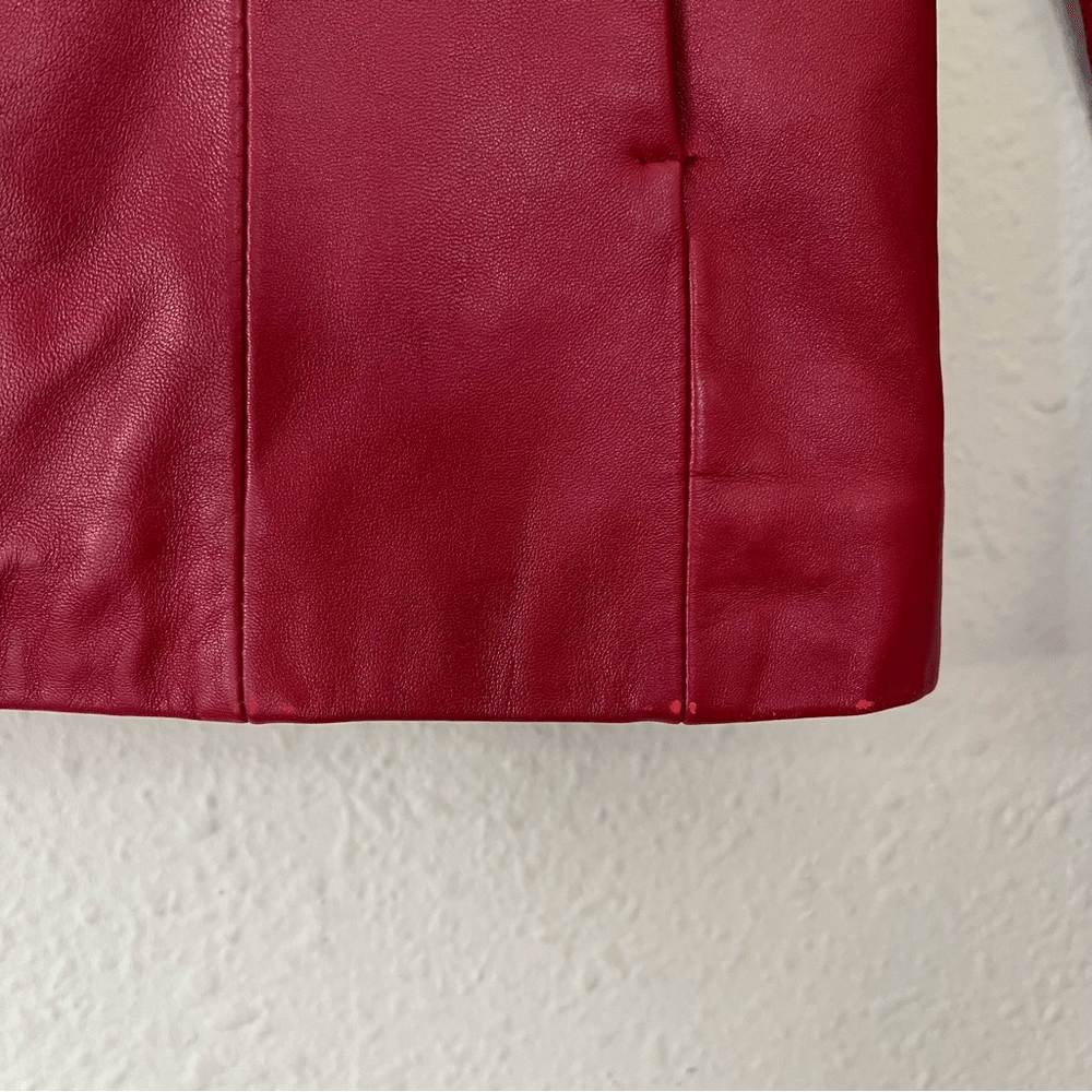 SIENA 100% Leather Red Blazer Jacket| Size 6
