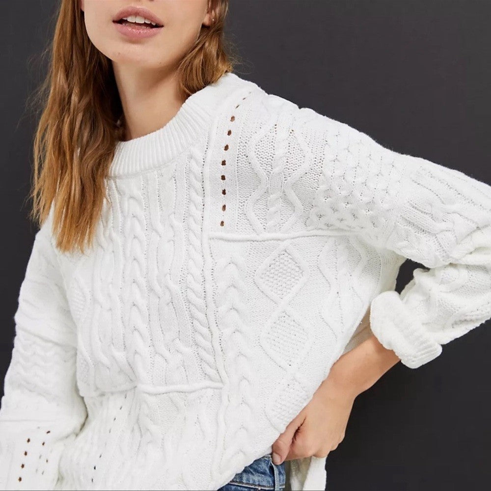 Anthropologie Pilcro Jasmine Cable-Knit Tunic Sweater NEW Size XSmall