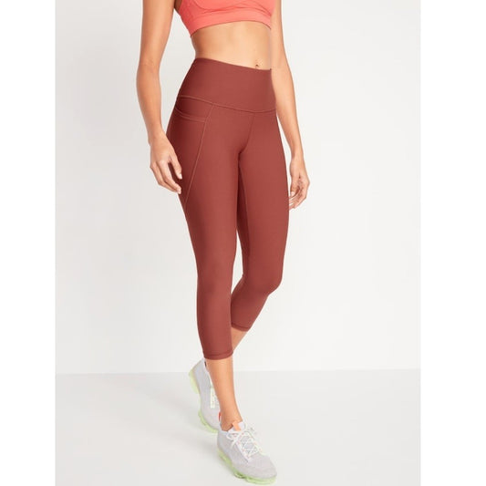 Old Navy Powersoft High Waisted Side Pocket Crop Leggings NEW Size Small