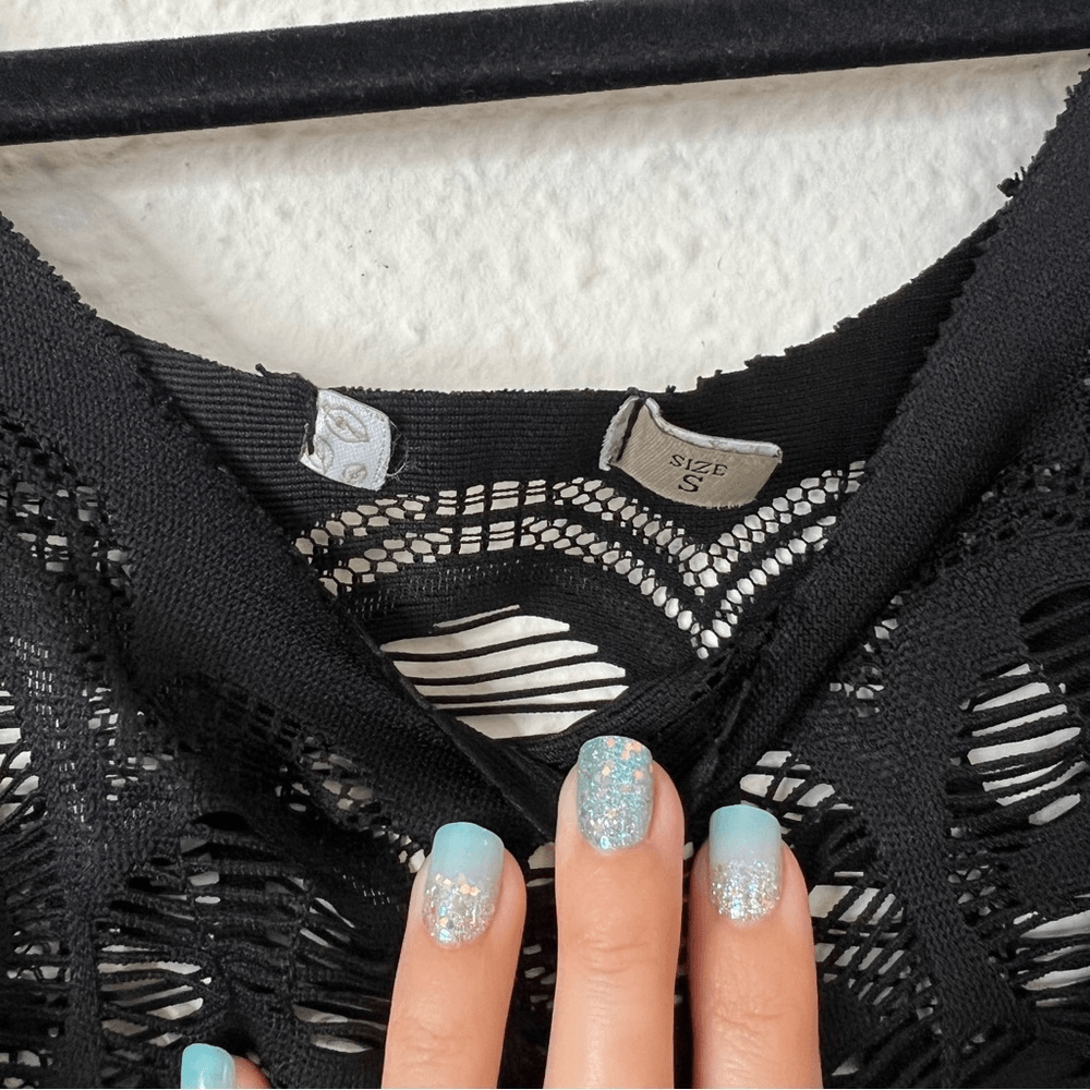 Black Lace Swim Cover Up Poncho Dress