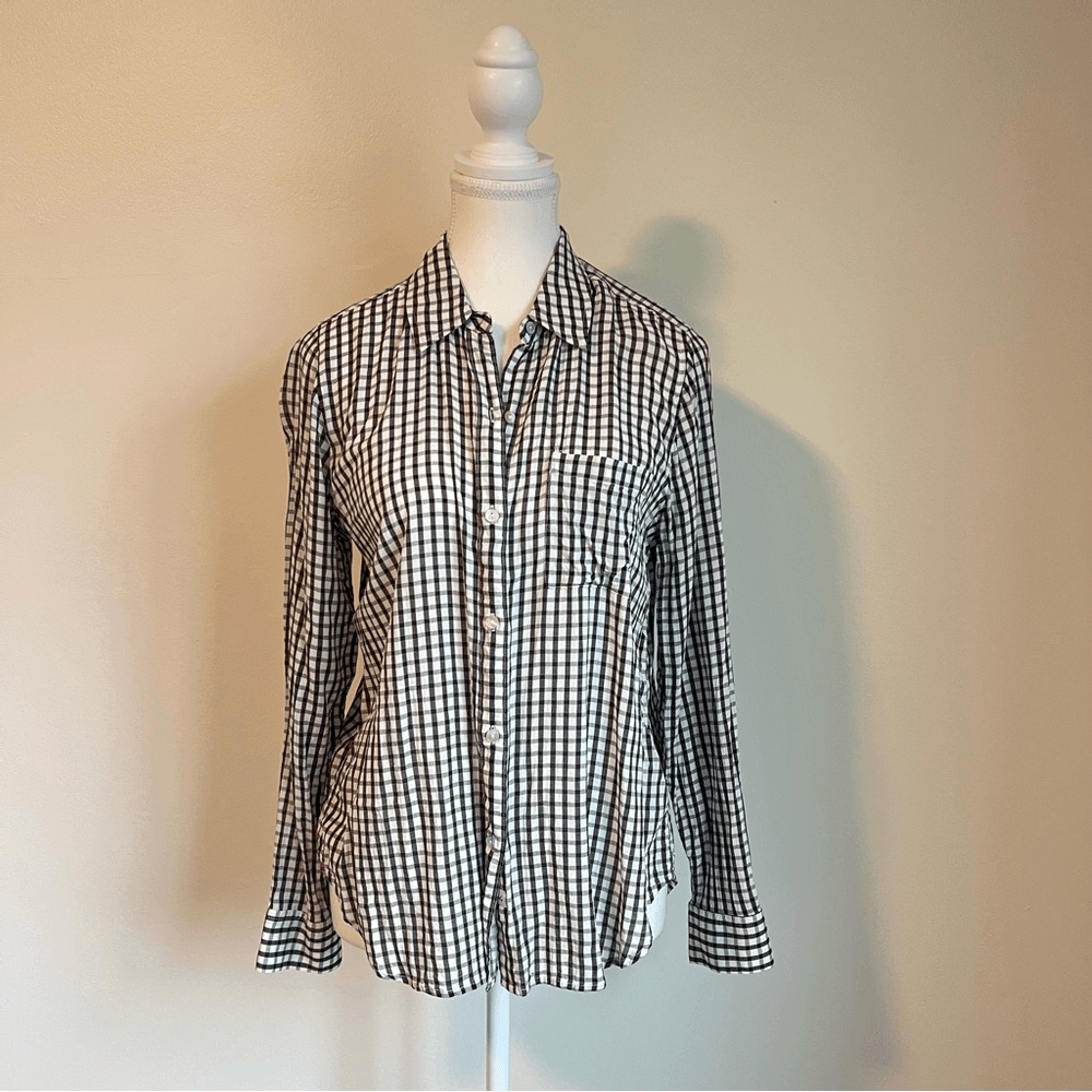 RAILS Josephine Gingham Button Down Shirt Black White Size Medium