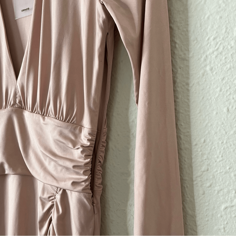 NBD Coco Dress In Off Slate NEW Size Small Long Sleeve Mini Bodycon Cocktail