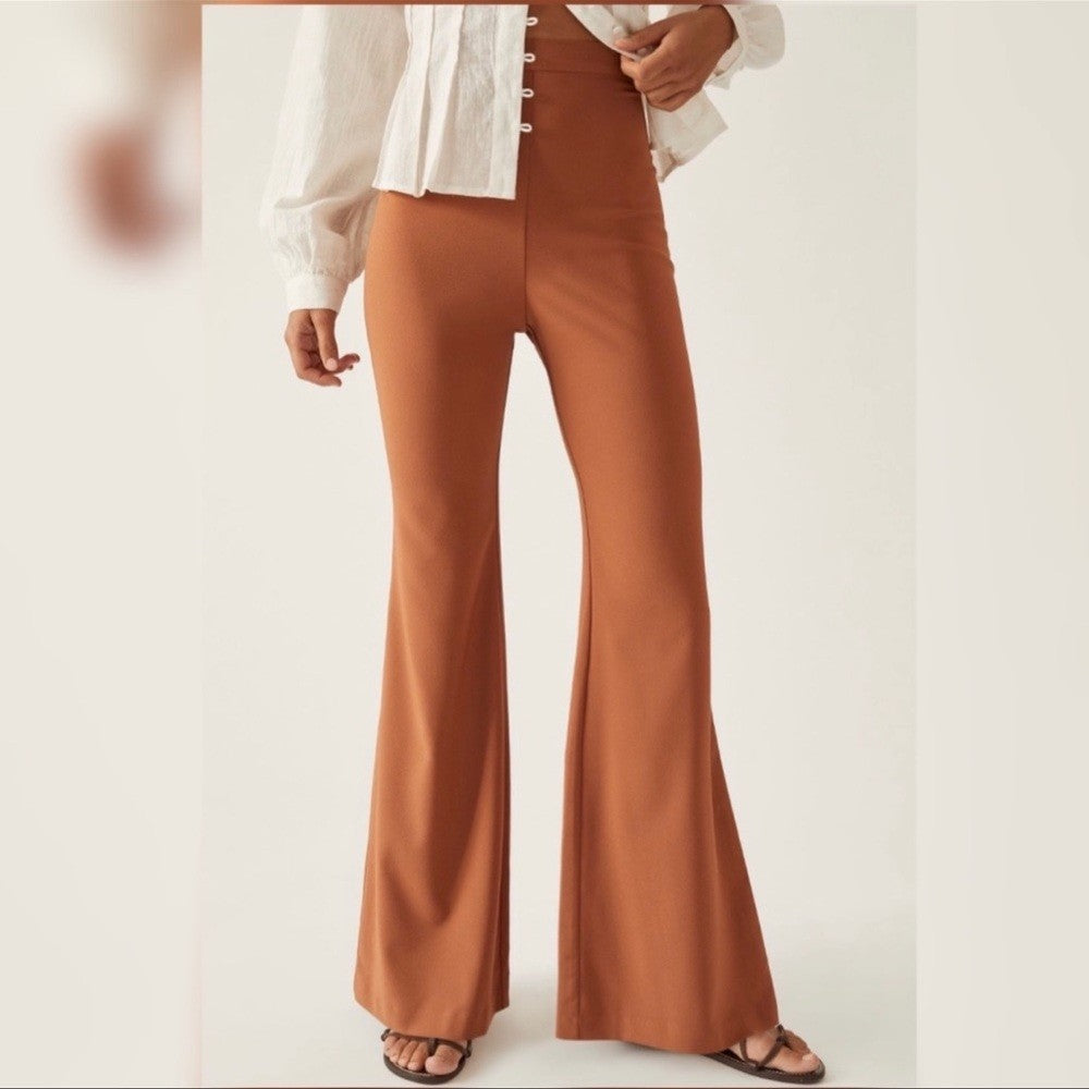 Anthropologie Hutch Stretch Crepe Flair Pants NEW Size Small