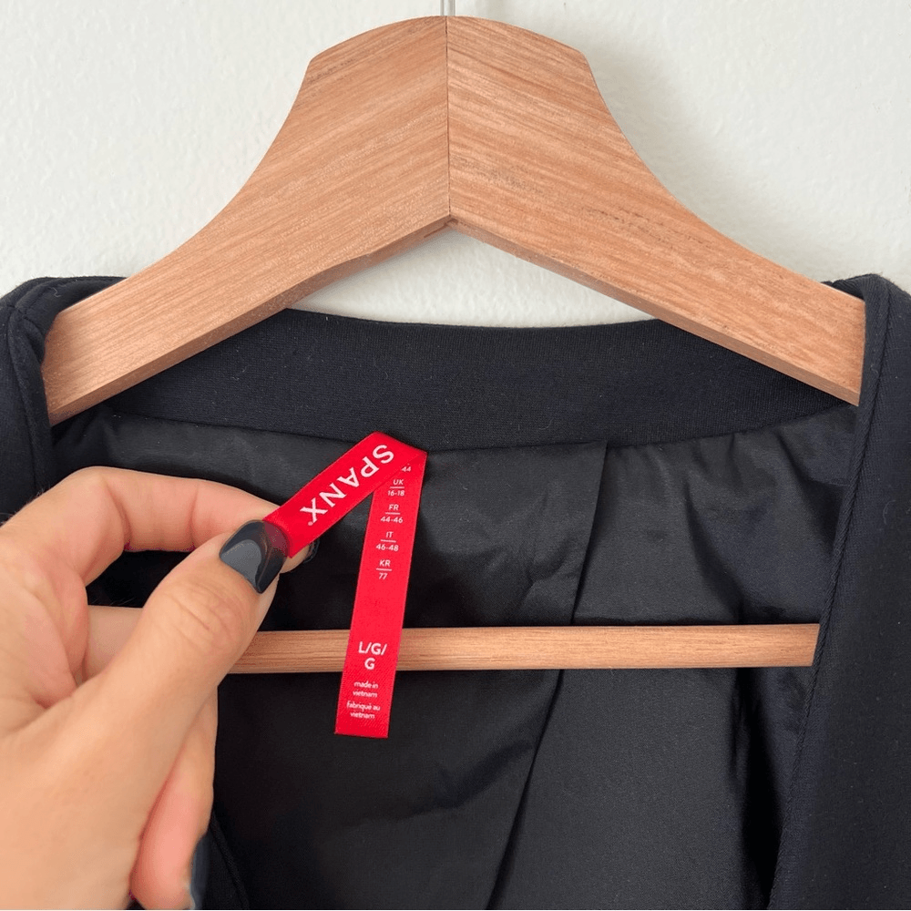 Spanx The Perfect Collarless Blazer in Black Size Large Ponte Knit Jacket