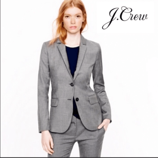 J. Crew Gray Wool Blend Blazer Jacket Size 4