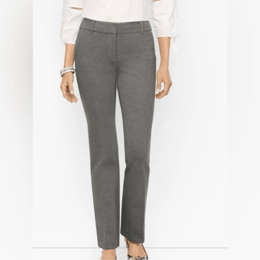 Talbots Soho Trouser Straight Leg Ponte Dress Pants in Gray Size 10