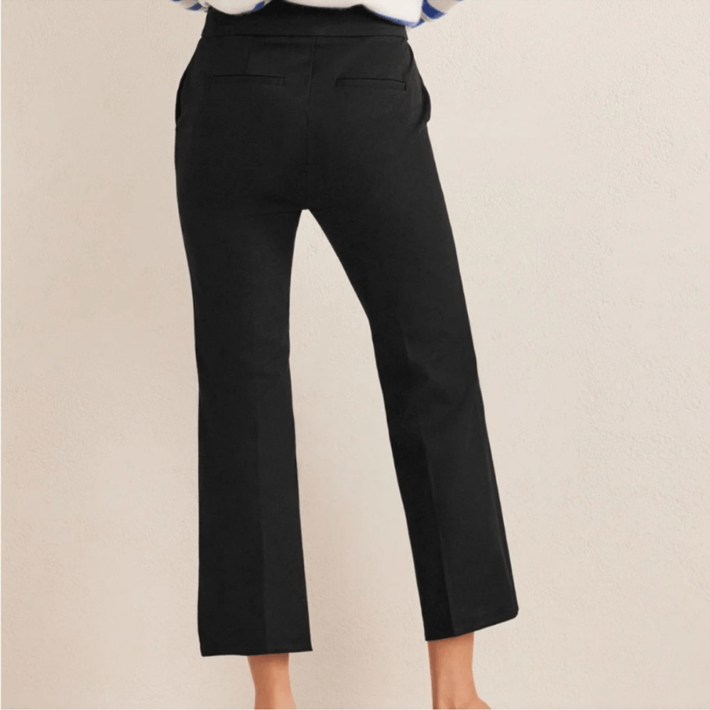 Boden Bi-Stretch Crop Flare Black Trousers Pants NEW Size 6R Career Classic