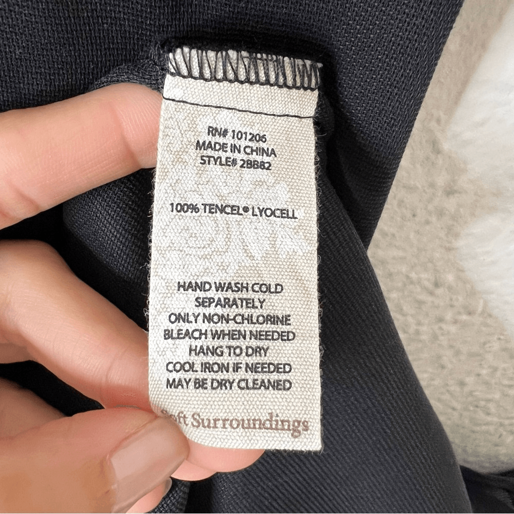 Soft Surroundings Brigette Tencel Maxi Dress in Black NEW Size Medium