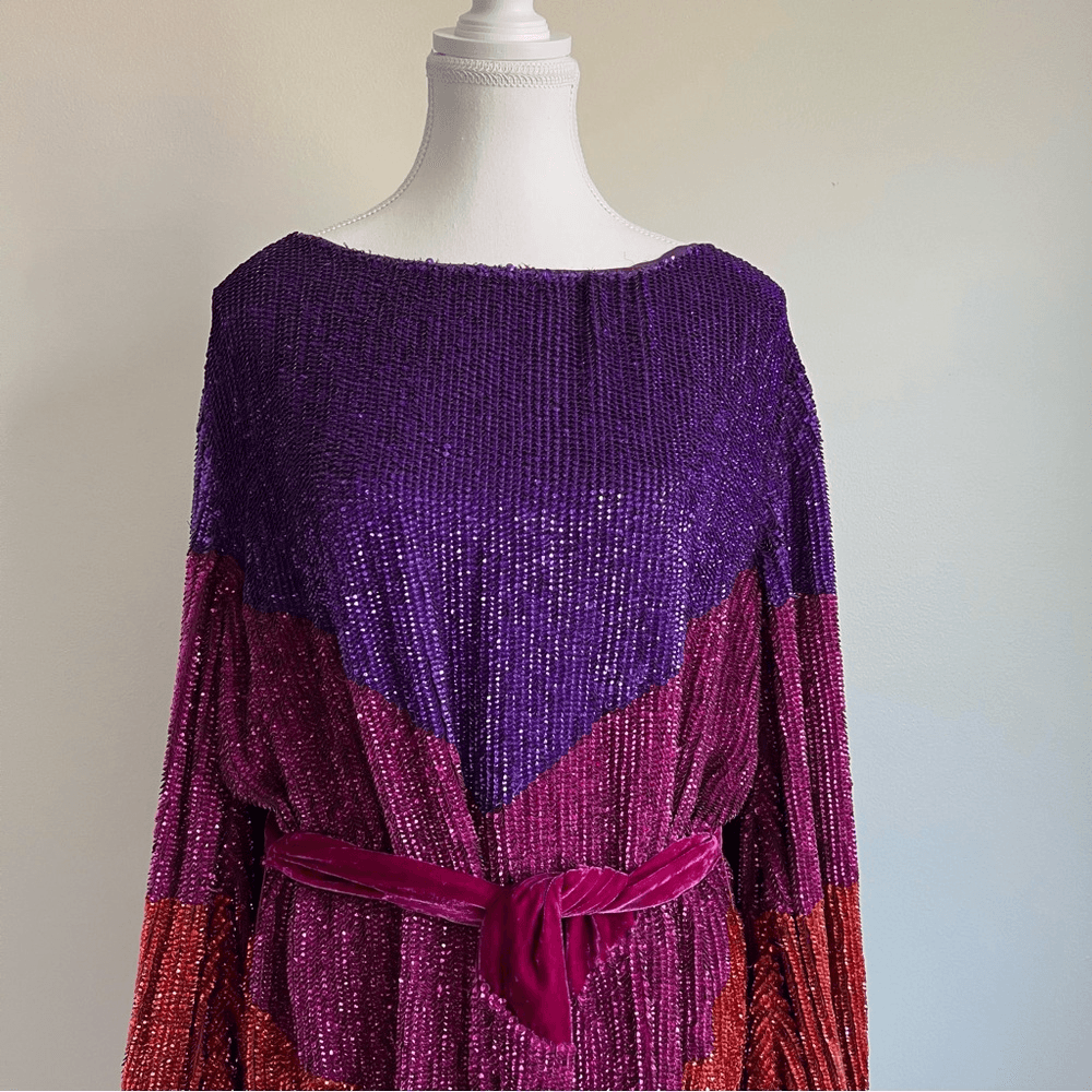 Retrofete Grace Dip Dye Sequin Mini Dress NEW Size Small