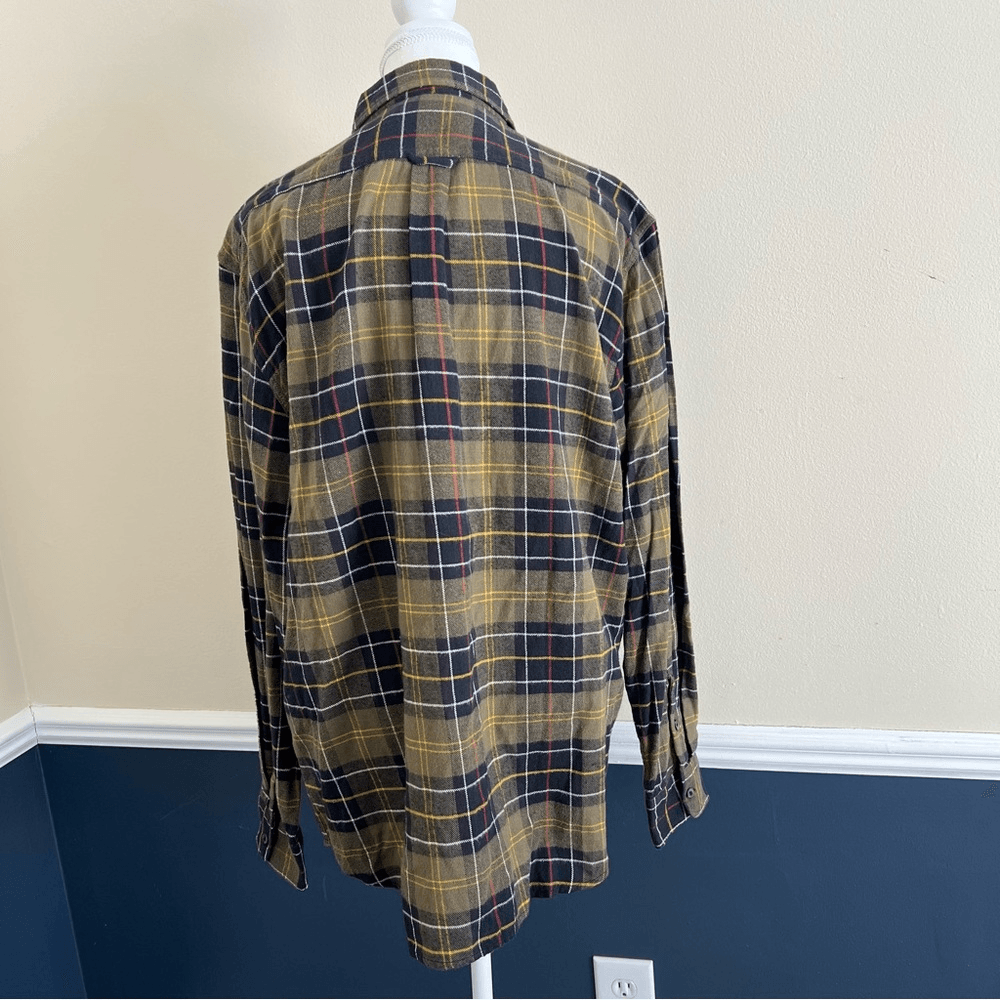 Quince Mens Fleece Plaid Long Sleeve Button Down Shirt Size XL