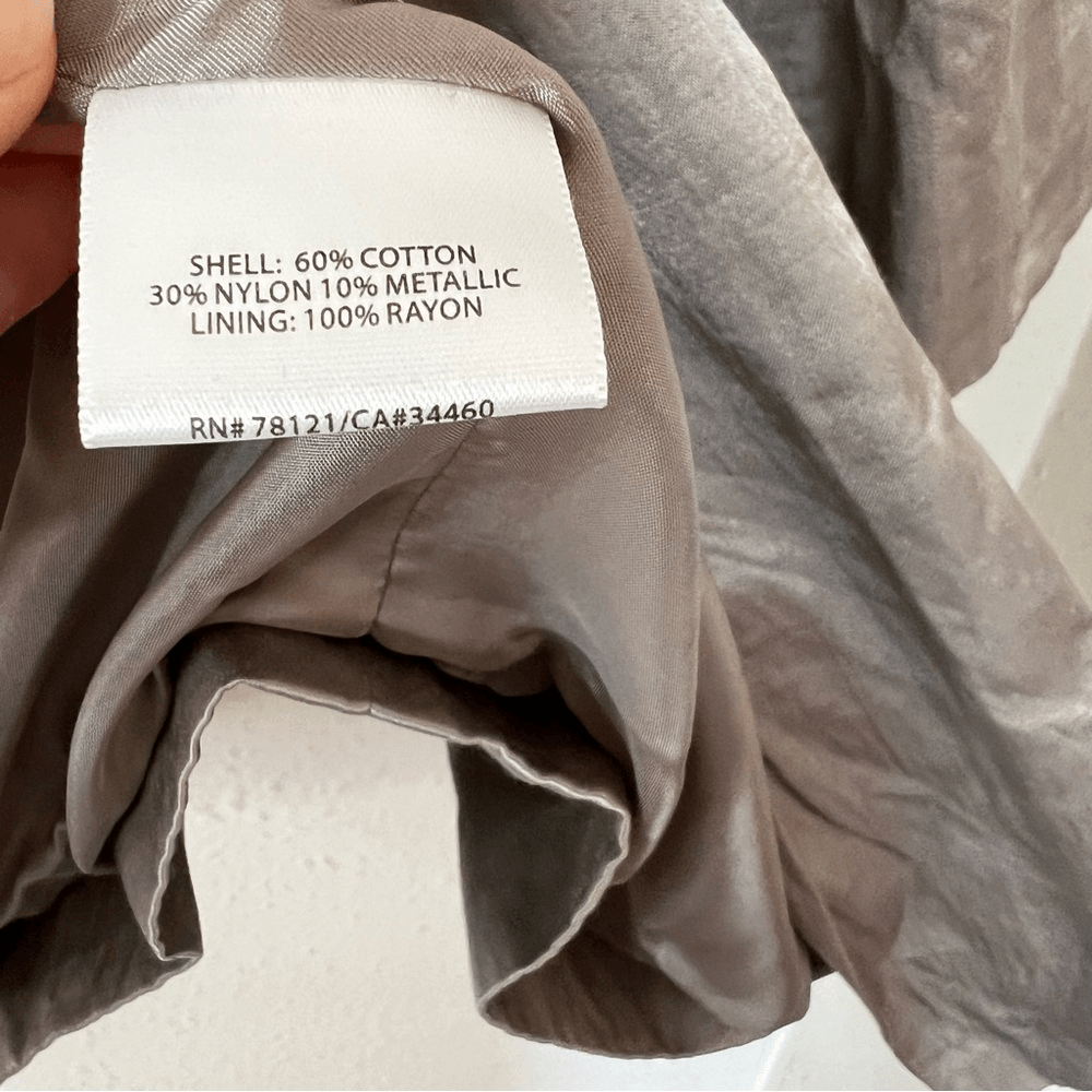 Eileen Fisher Steel Satin Long Blazer Jacket Size Large