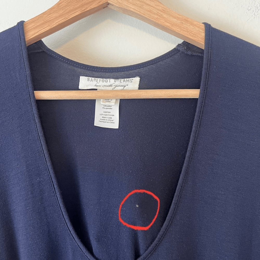 Barefoot Dreams Luxe Milk Jersey Caftan Navy Blue OS