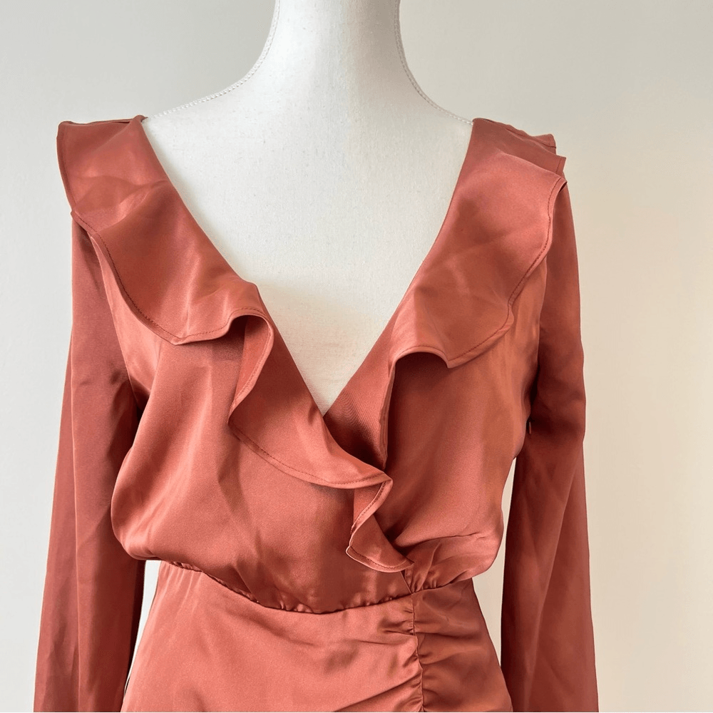 Majorelle Nelly Mini Dress Terracotta Brown NEW Size Small