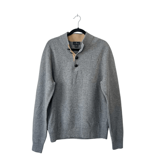 Brooks Brothers Gray Lambswool  Shawl Collar Sweater Men’s Size Large